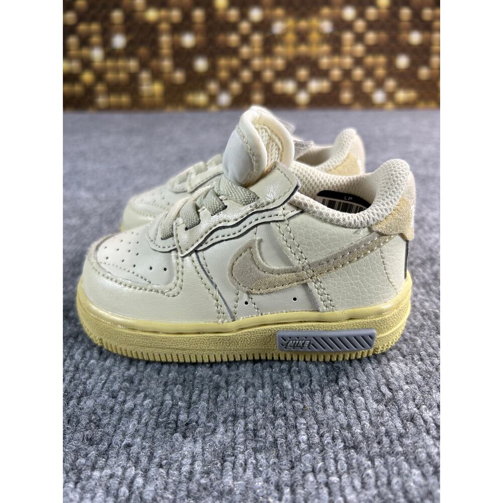 Nike Air Force 1 Low Toddler Shoes Size 5C Sail Cream Multi Swoosh Hook & Loop - Picture 6 of 7